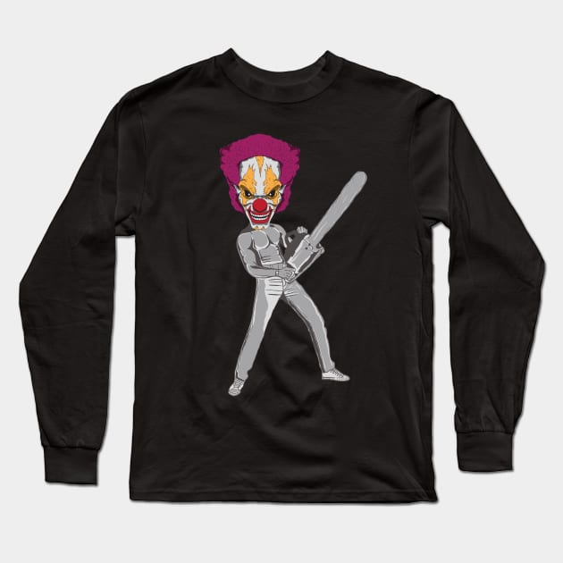 Scary Killer Clown Long Sleeve T-Shirt by AngelFlame